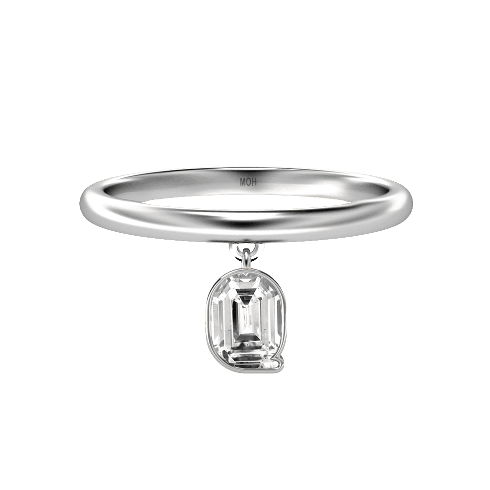 Q Letter Alphabet Drop Ring