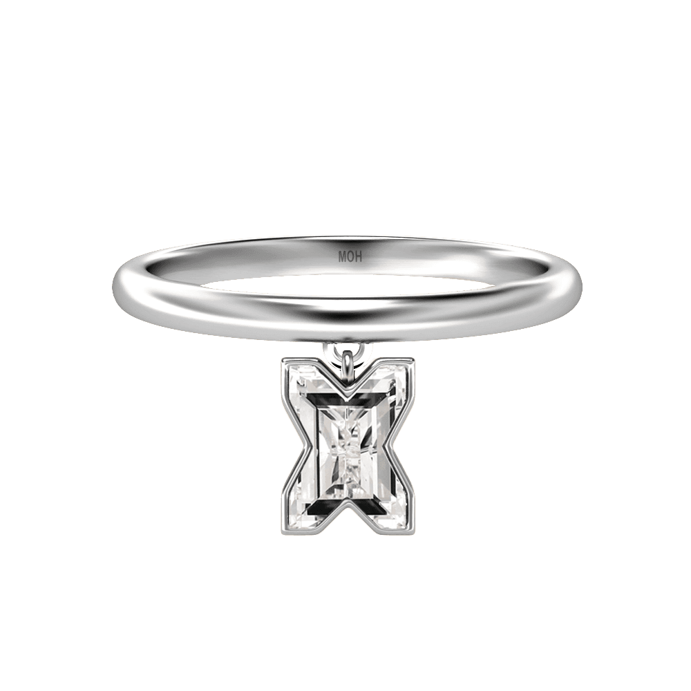 X Letter Alphabet Drop Ring