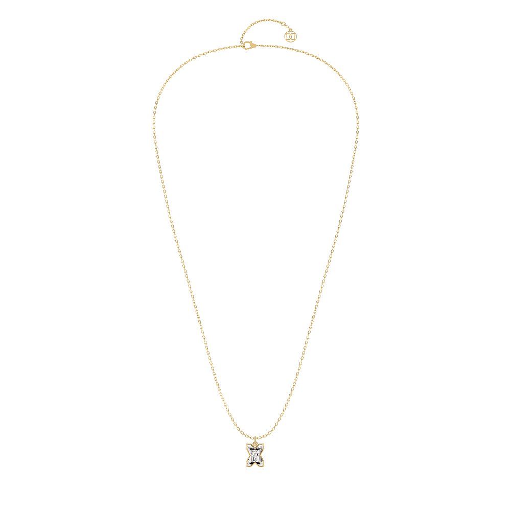X Letter Alphabet Pendant in 18k Yellow Gold — view 2