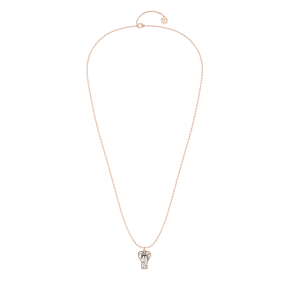 Y Letter Alphabet Pendant in 18k Rose Gold — view 2