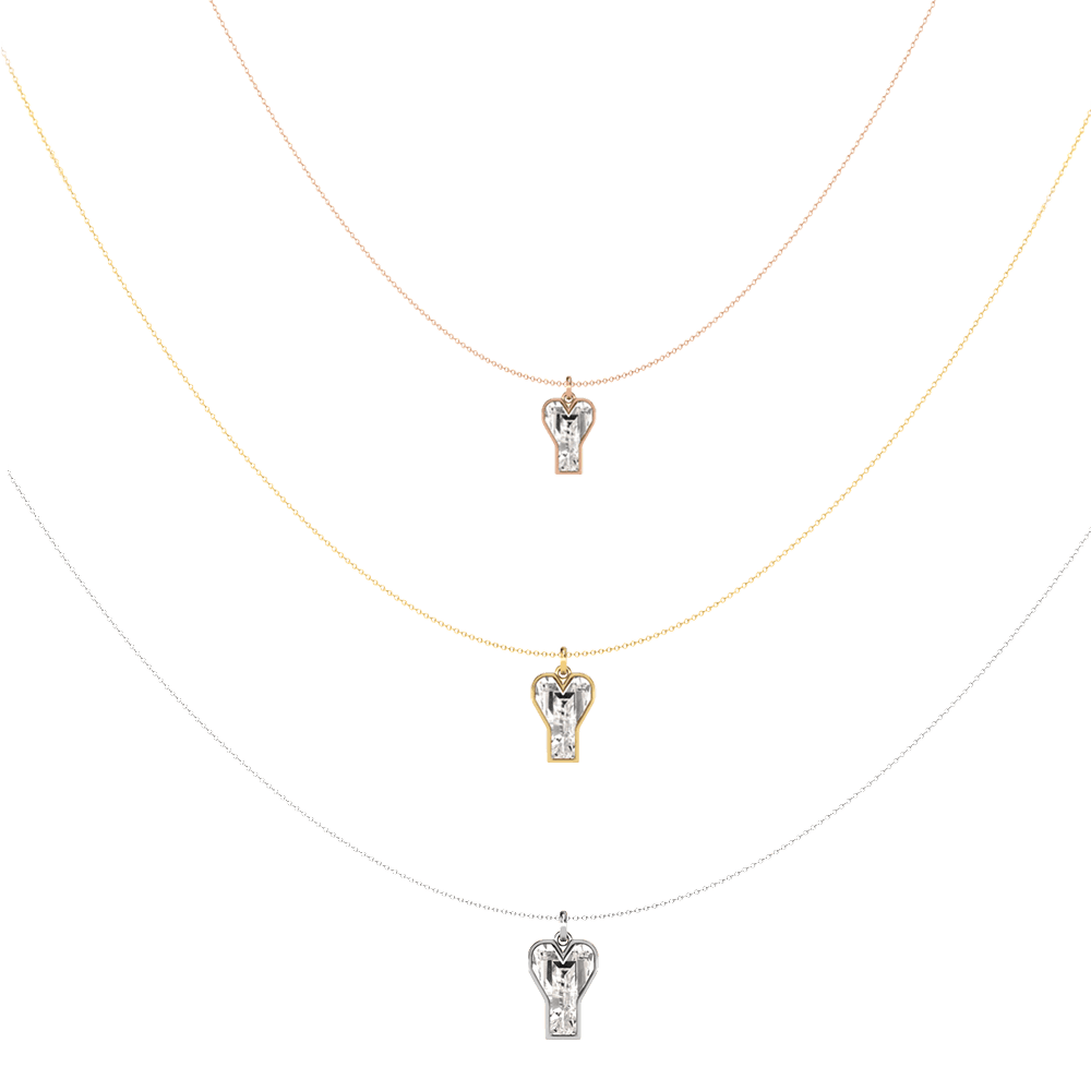 Y Letter Alphabet Pendant in 18k Rose Gold — view 4