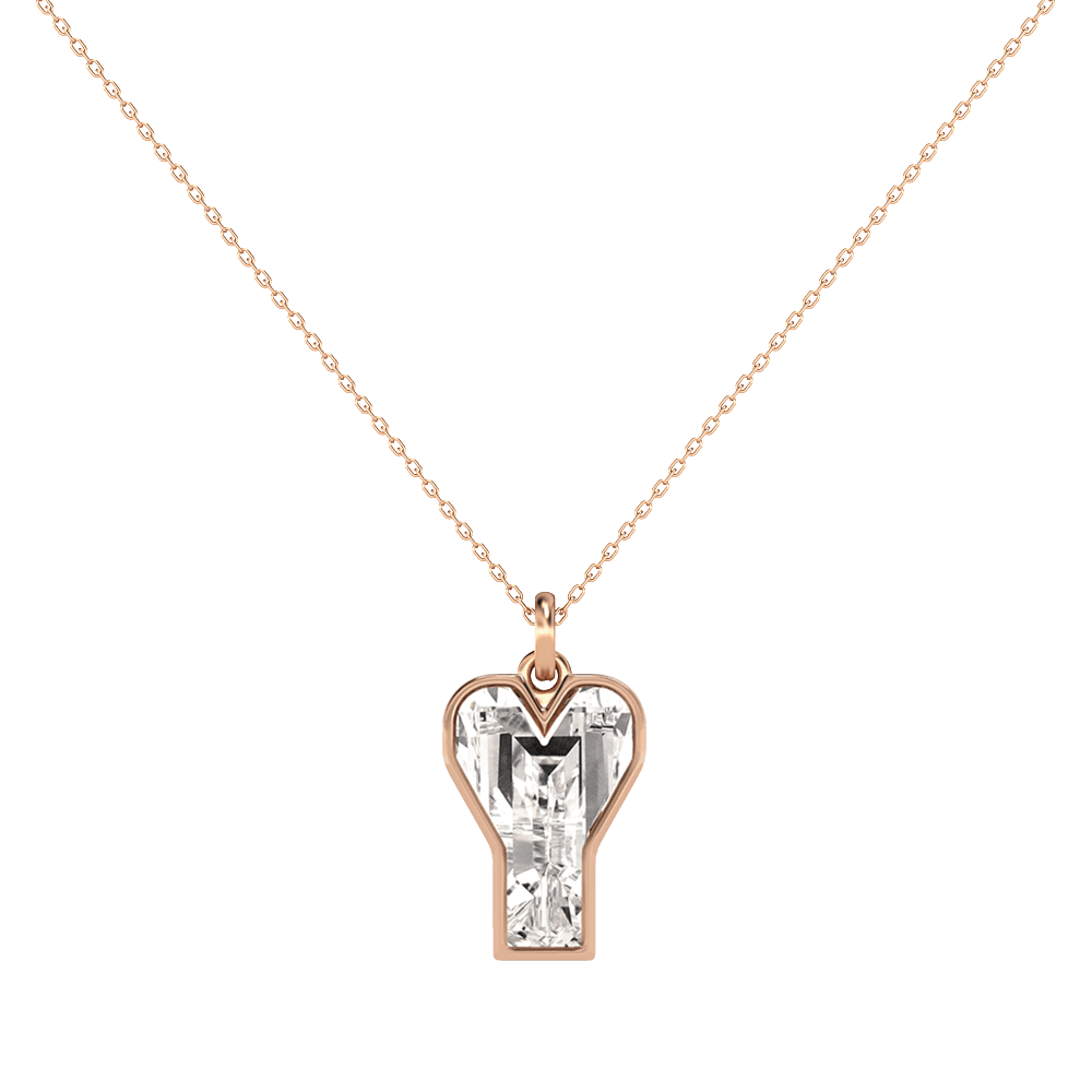 Y Letter Alphabet Pendant in 18k Rose Gold