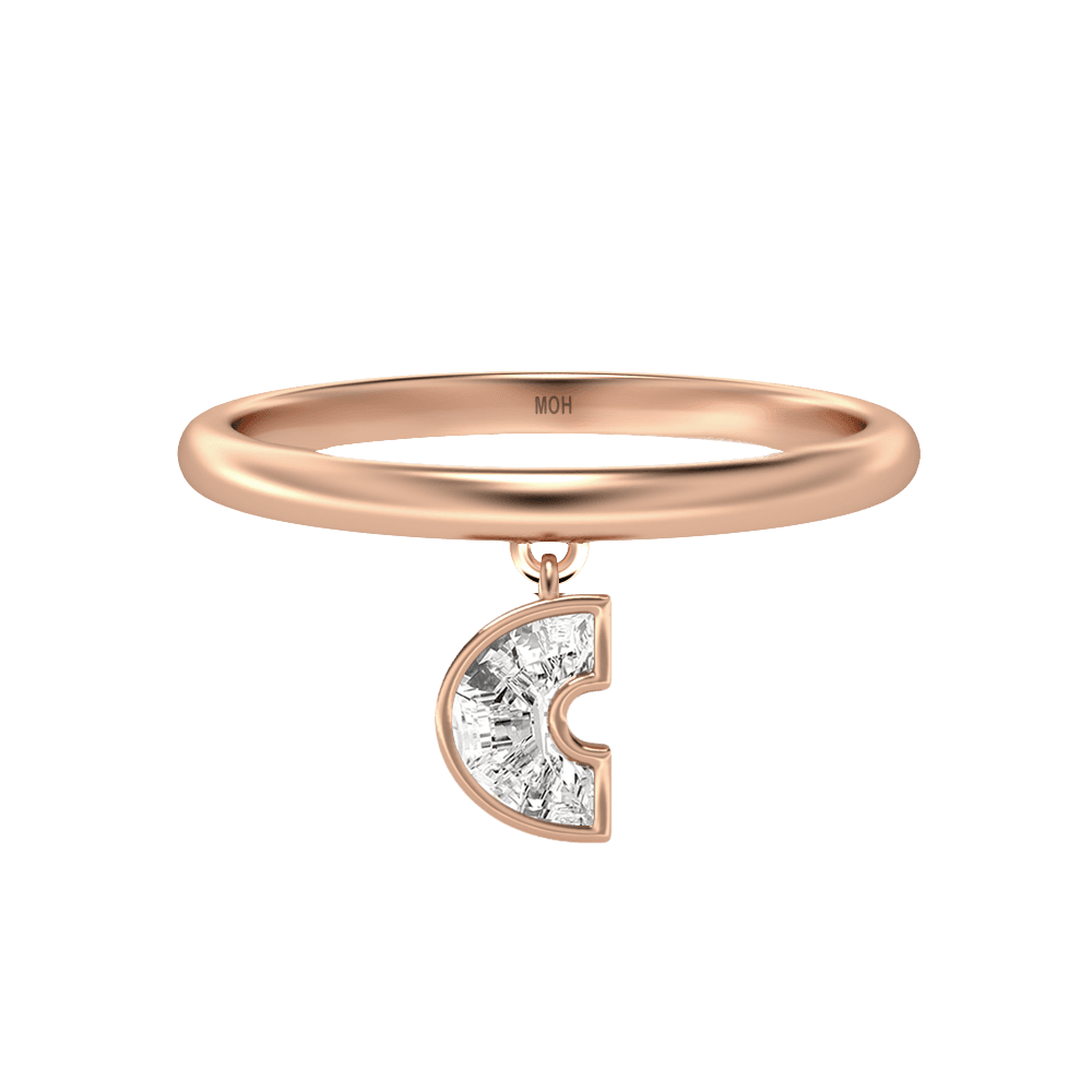 C Letter Alphabet Drop Ring