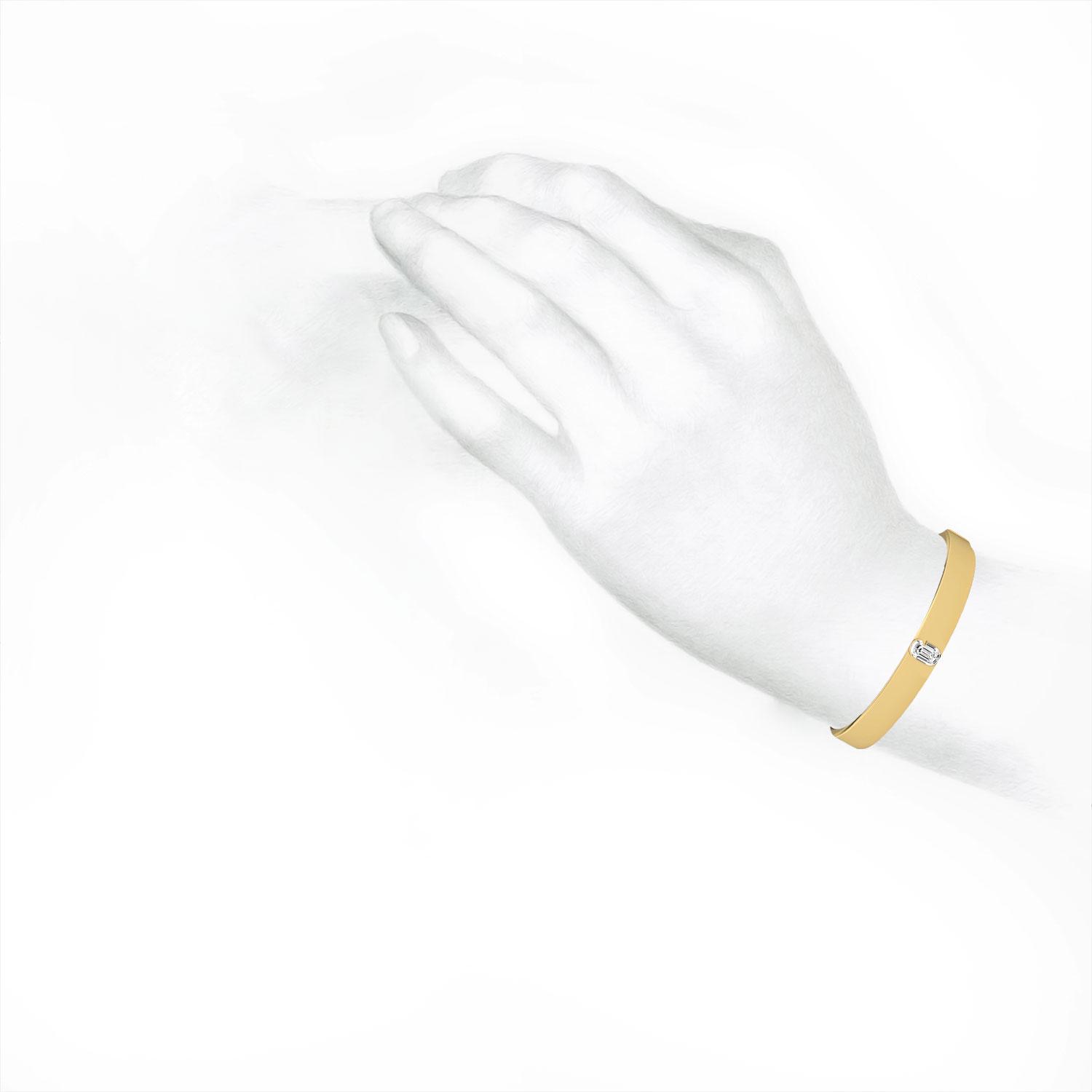 G Letter Alphabet Bangle in 18k Yellow Gold — view 3