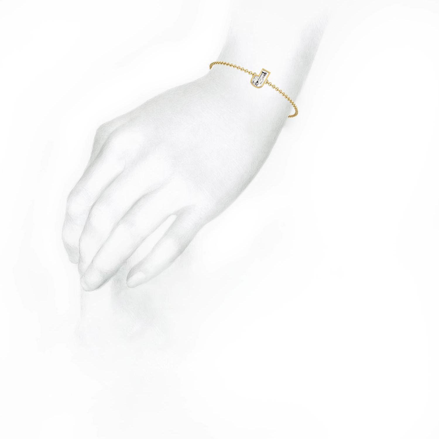 P Letter Alphabet Bracelet in 18k Yellow Gold — view 5