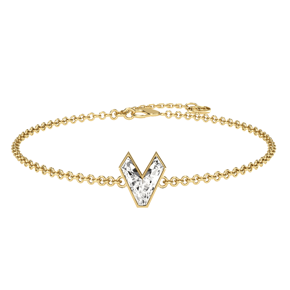 V Letter Alphabet Bracelet