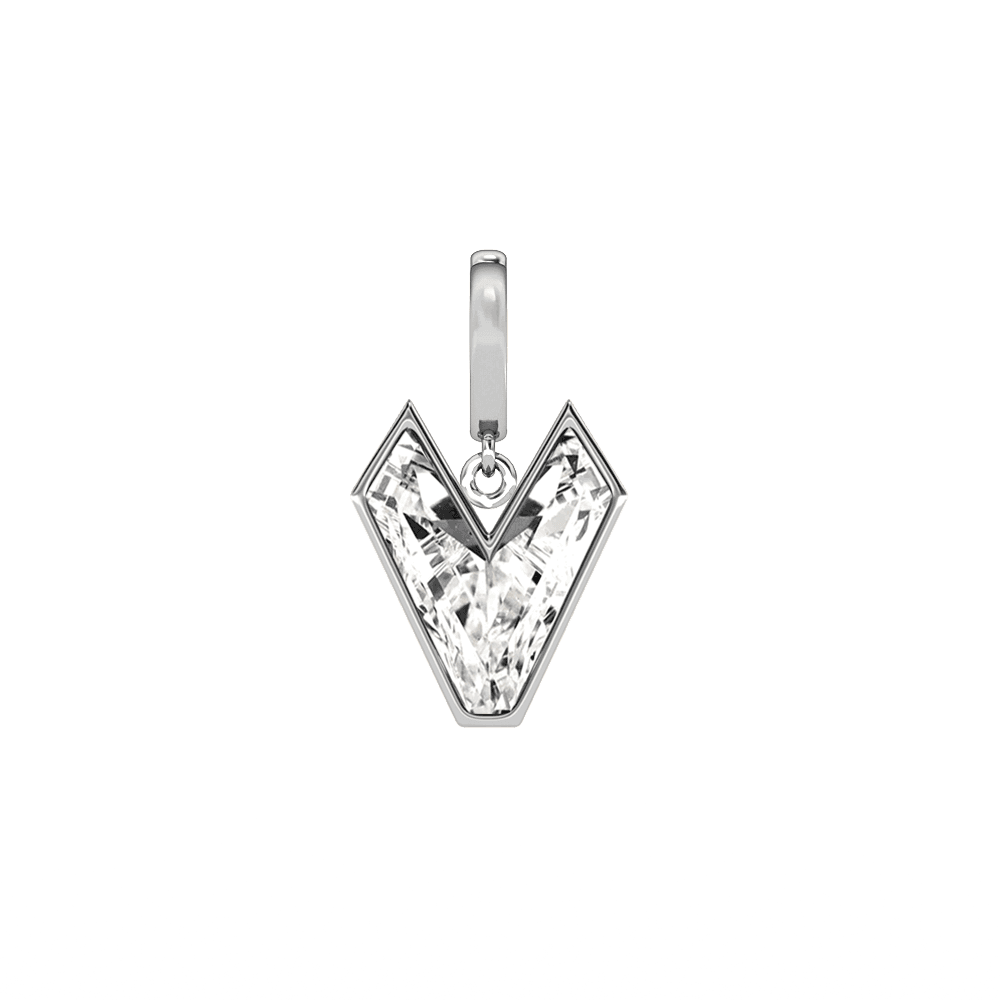 V Letter Alphabet Charm