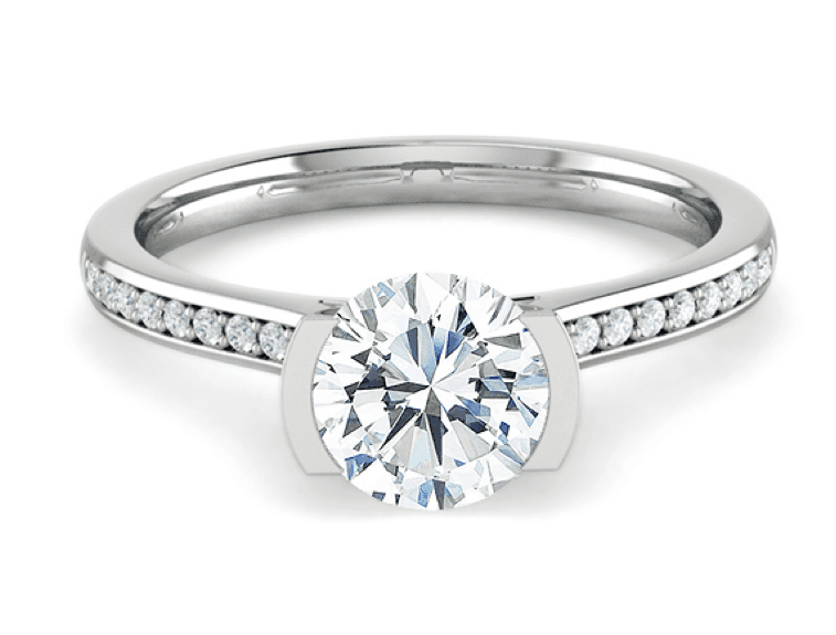 Side Stone engagement ring setting