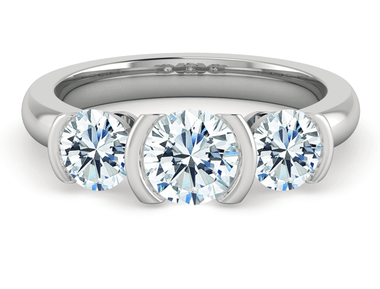 Three Stone engagement ring setting