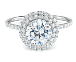 Halo engagement ring setting