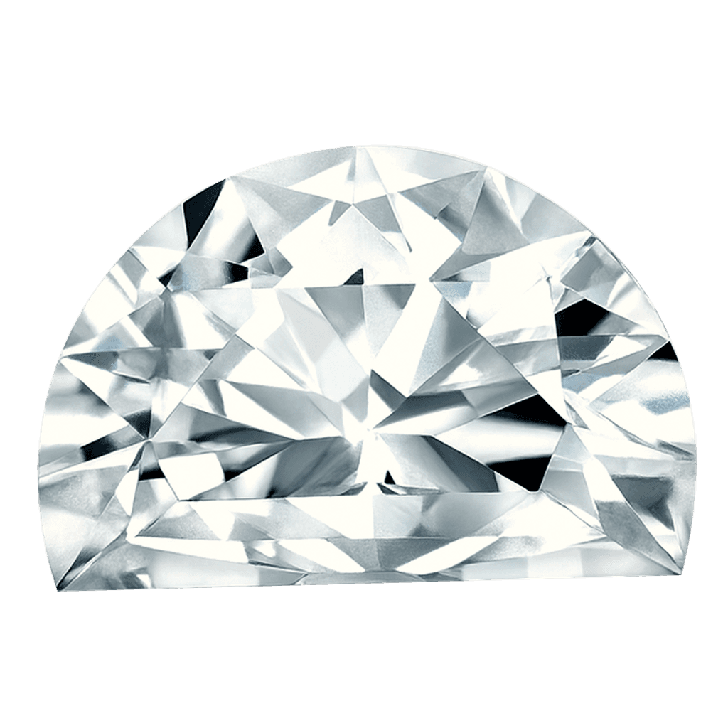 Half-moon cut diamond