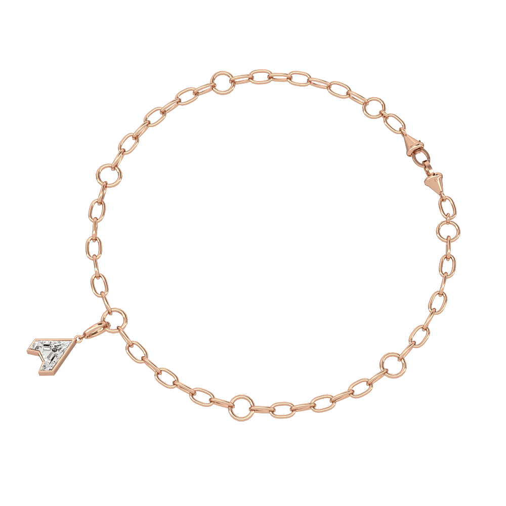 A Letter Alphabet Charm in 18k Rose Gold — view 3