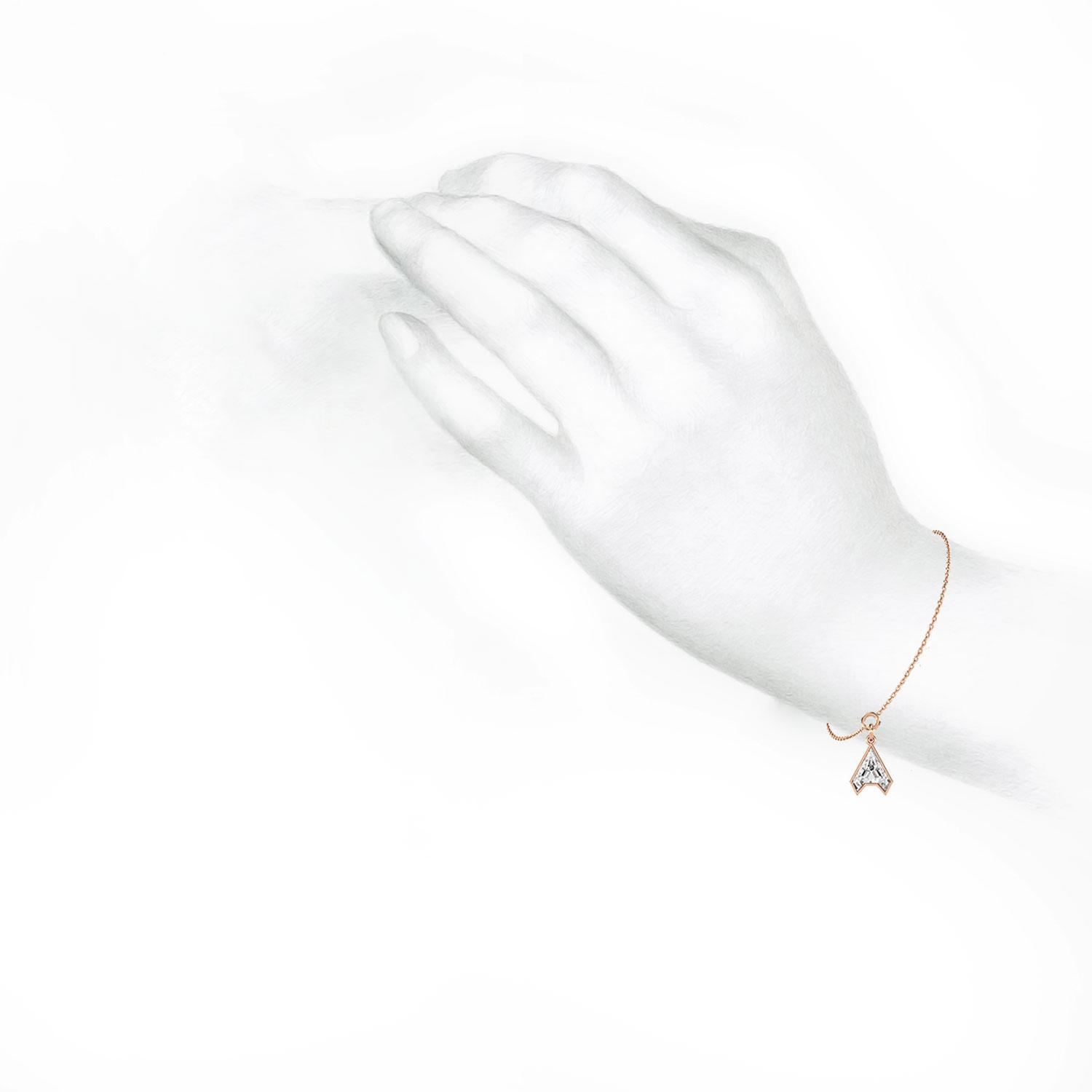 A Letter Alphabet Charm in 18k Rose Gold — view 4