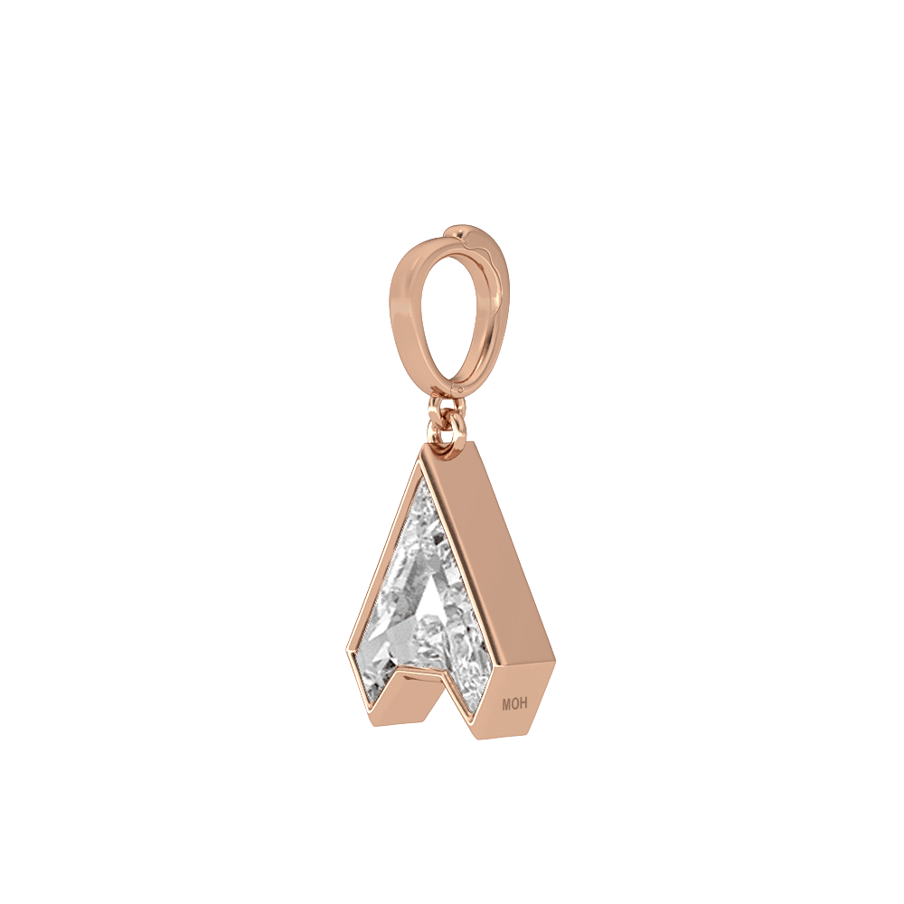 A Letter Alphabet Charm in 18k Rose Gold — view 2