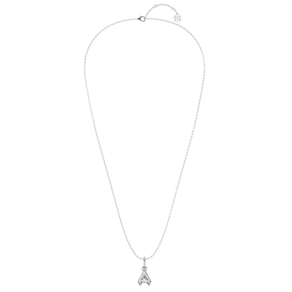 A Letter Alphabet Pendant in 18k White Gold — view 2