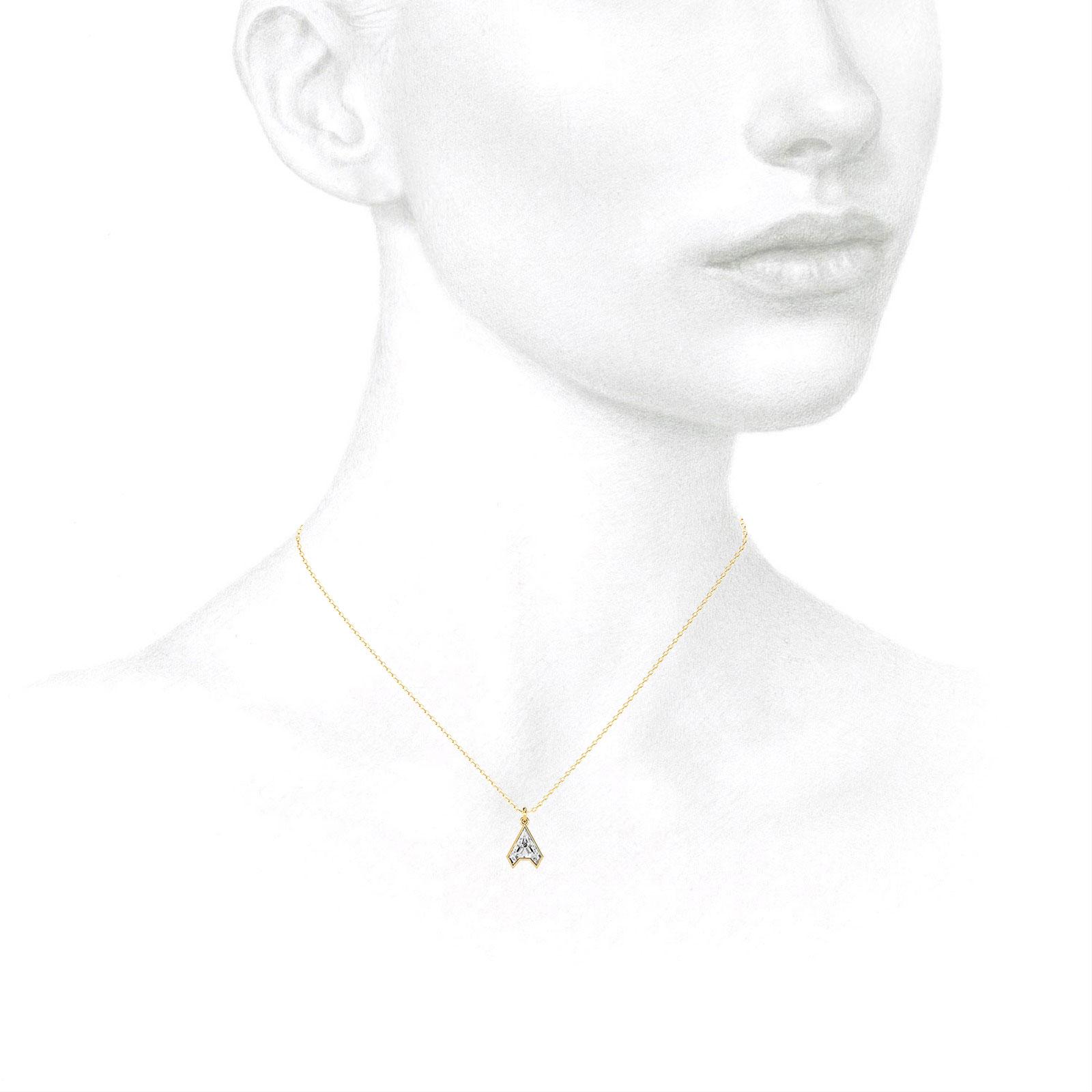 A Letter Alphabet Pendant in 18k Yellow Gold — view 3