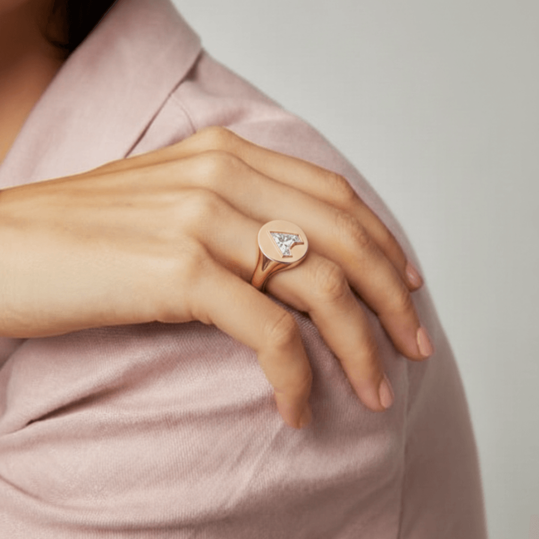 A Letter Alphabet Signet Ring — view 2