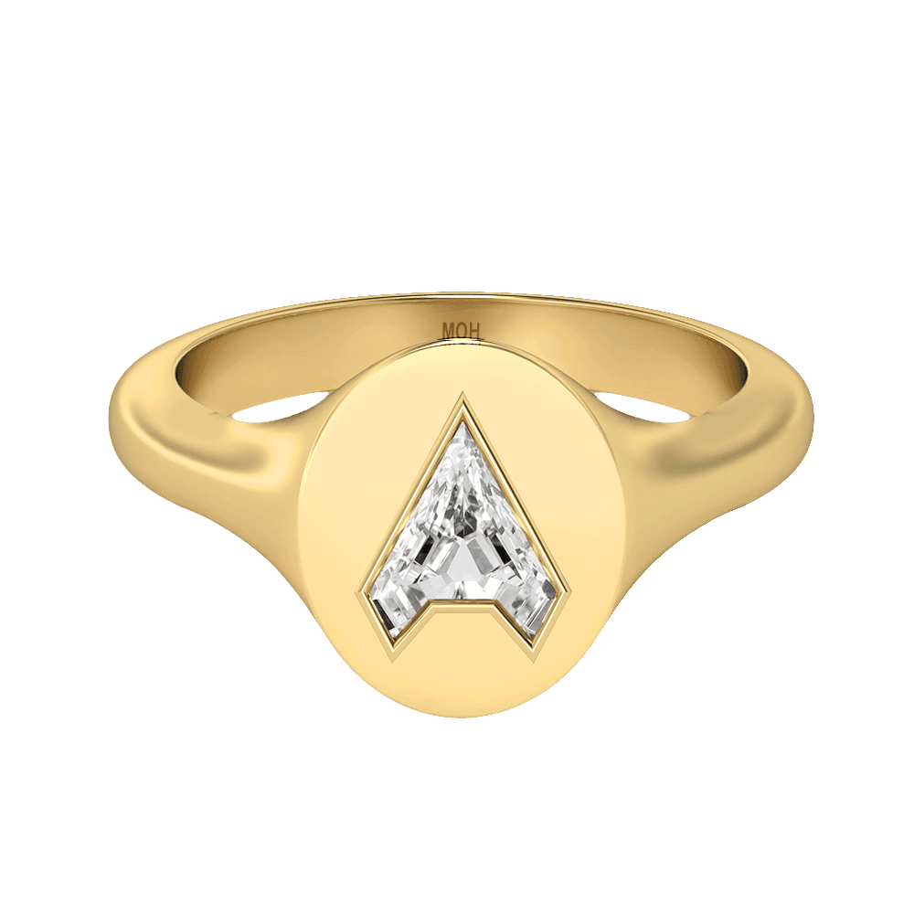 A Letter Alphabet Signet Ring