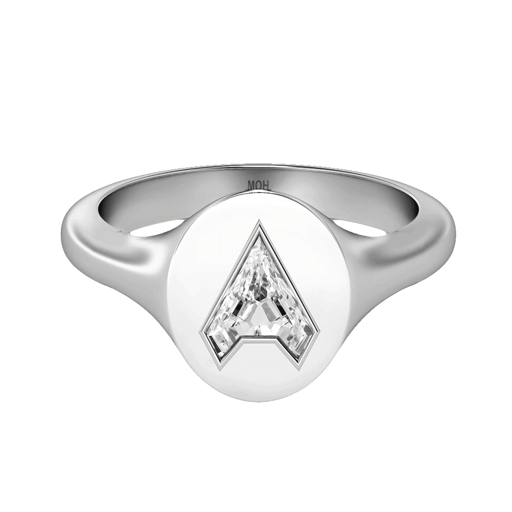 A Letter Alphabet Signet Ring