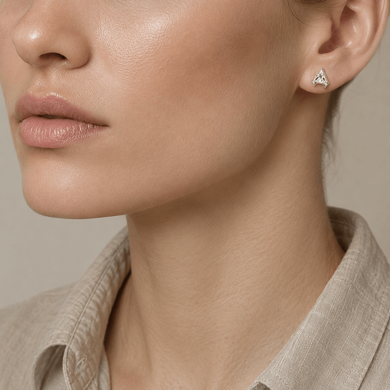 A Letter Alphabet Stud Earrings — view 2