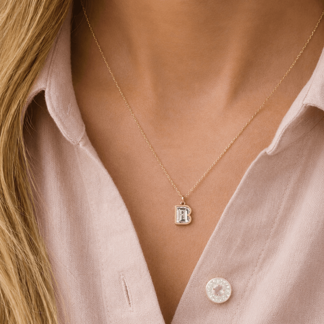 B Letter Alphabet Pendant — view 2