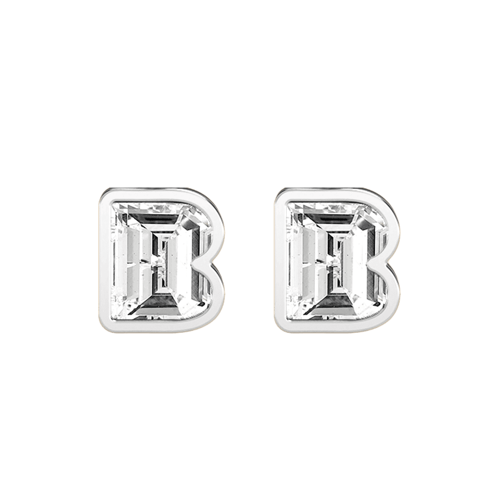 B Letter Alphabet Stud Earrings