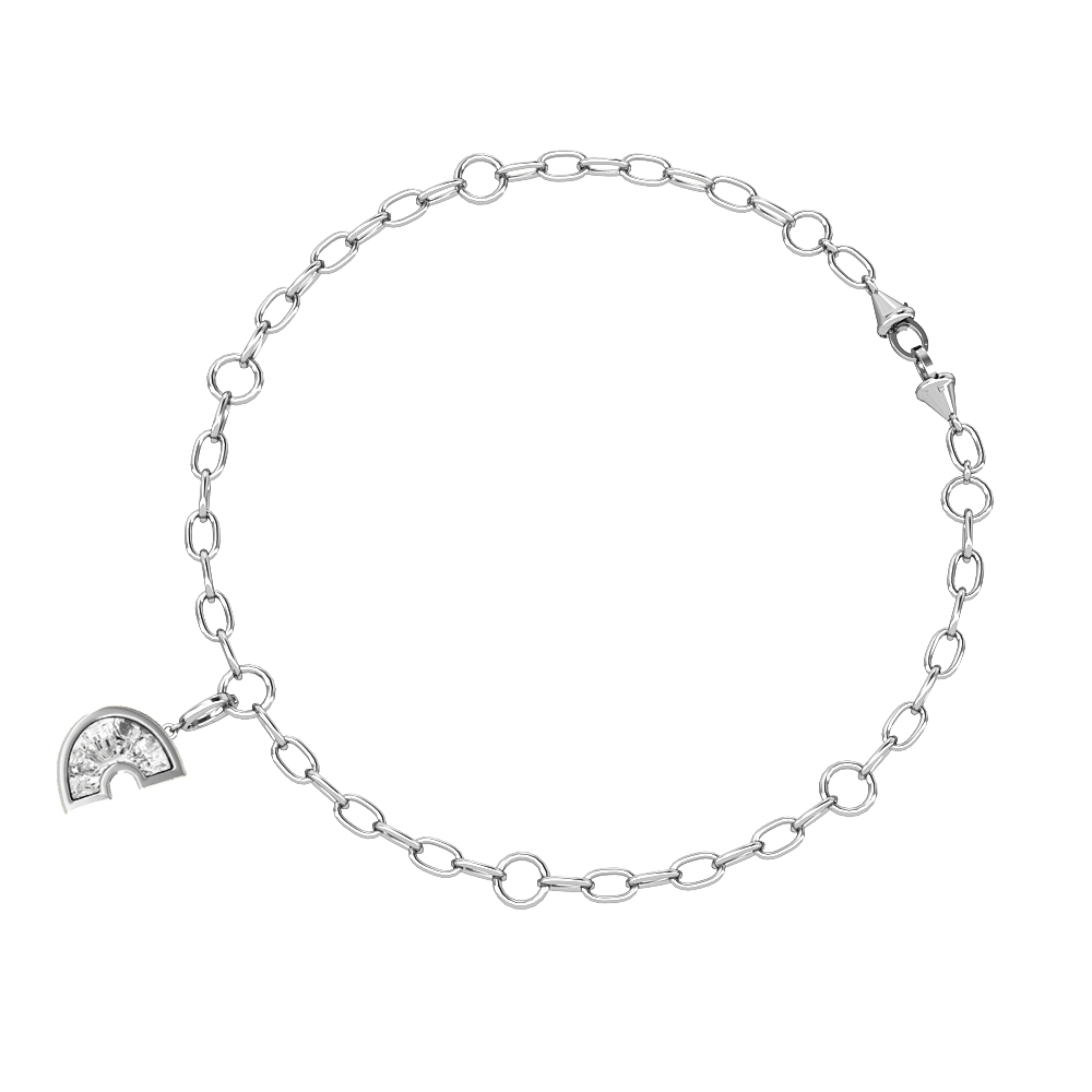 C Letter Alphabet Charm in 18k White Gold — view 3