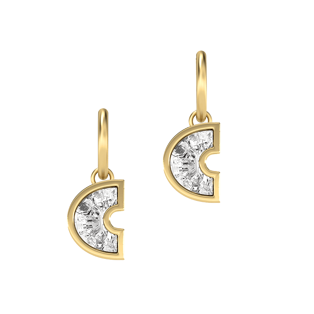C Letter Alphabet Hoop Earrings