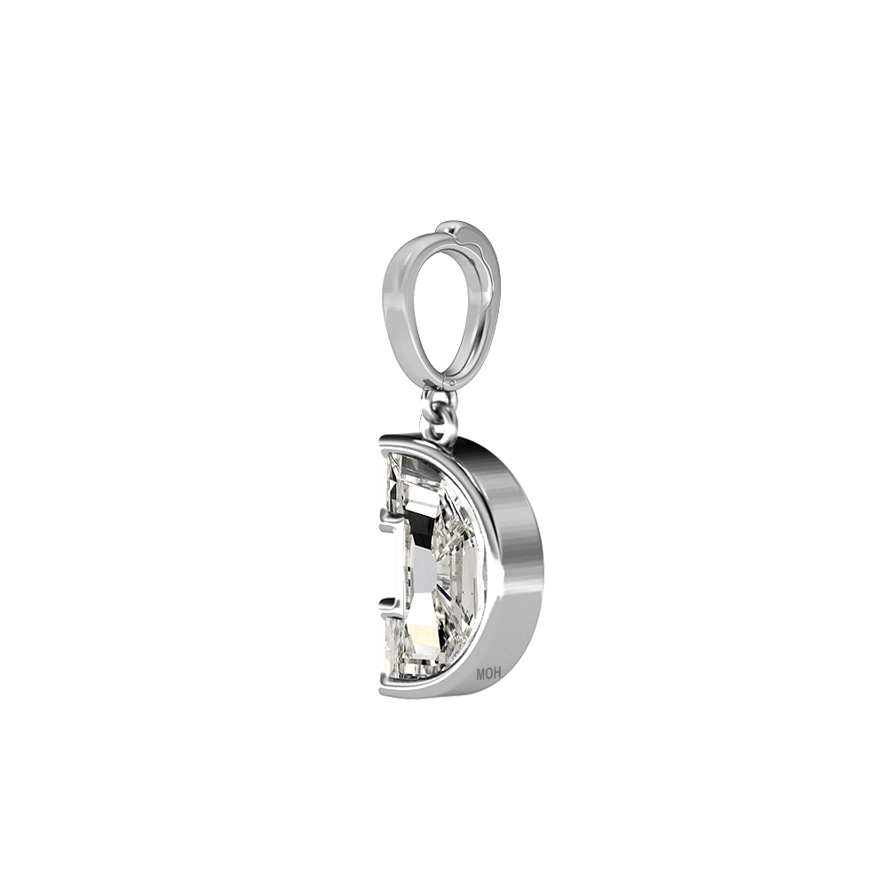 D Letter Alphabet Charm in 18k White Gold — view 2
