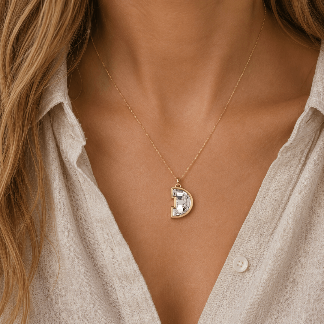 D Letter Alphabet Pendant — view 2