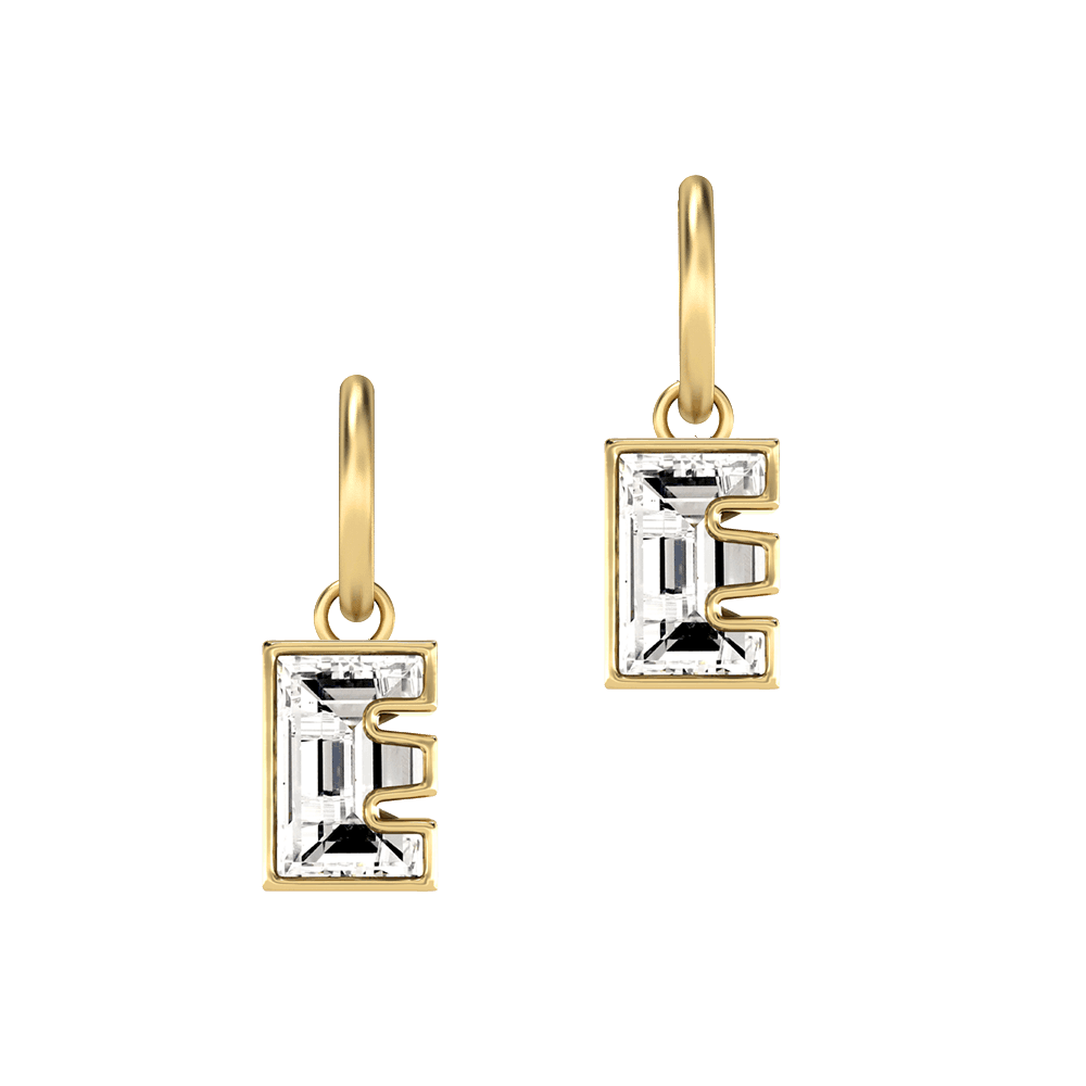 E Letter Alphabet Hoop Earrings