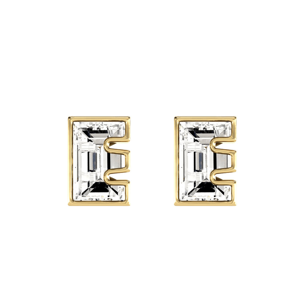 E Letter Alphabet Stud Earrings