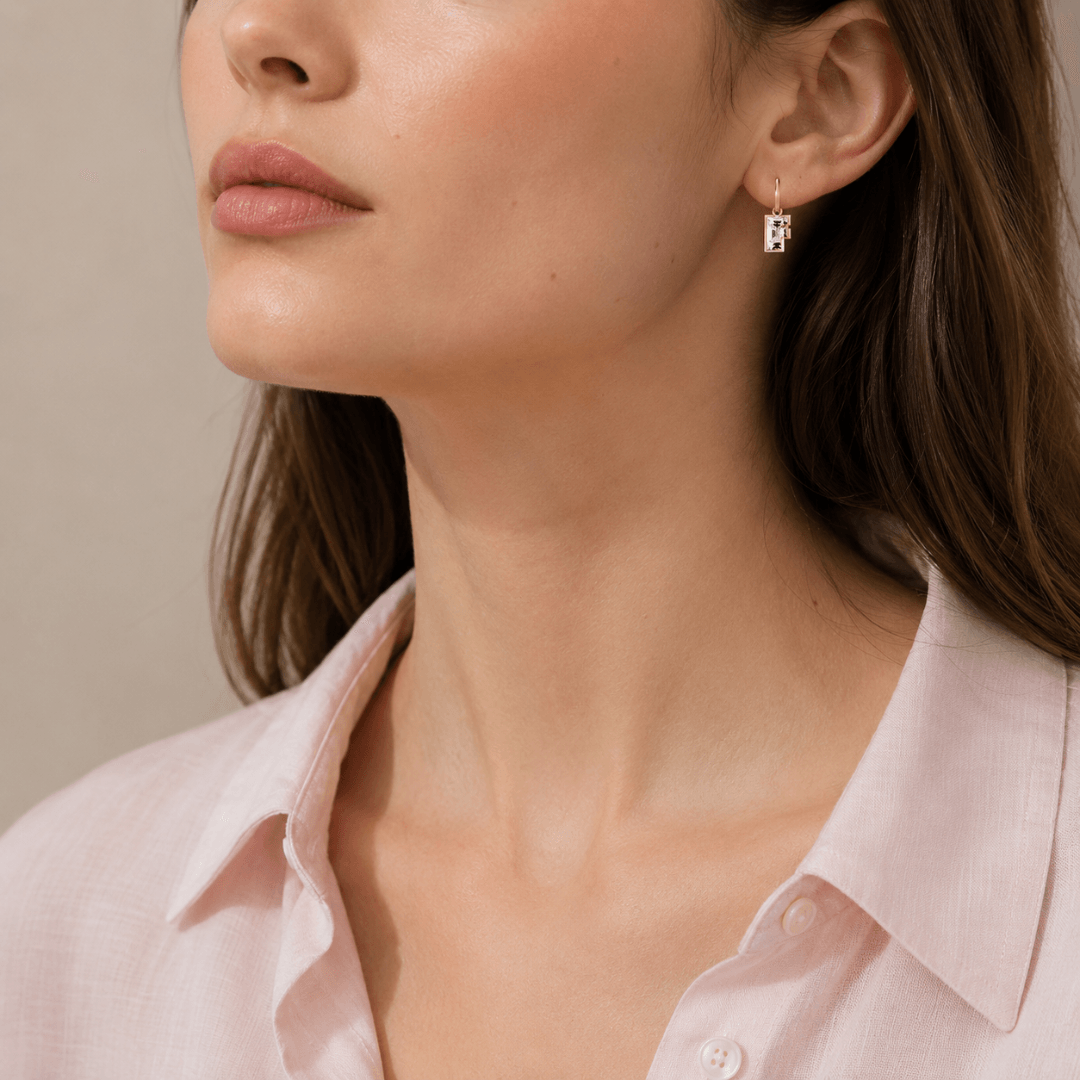 F Letter Alphabet Hoop Earrings — view 2
