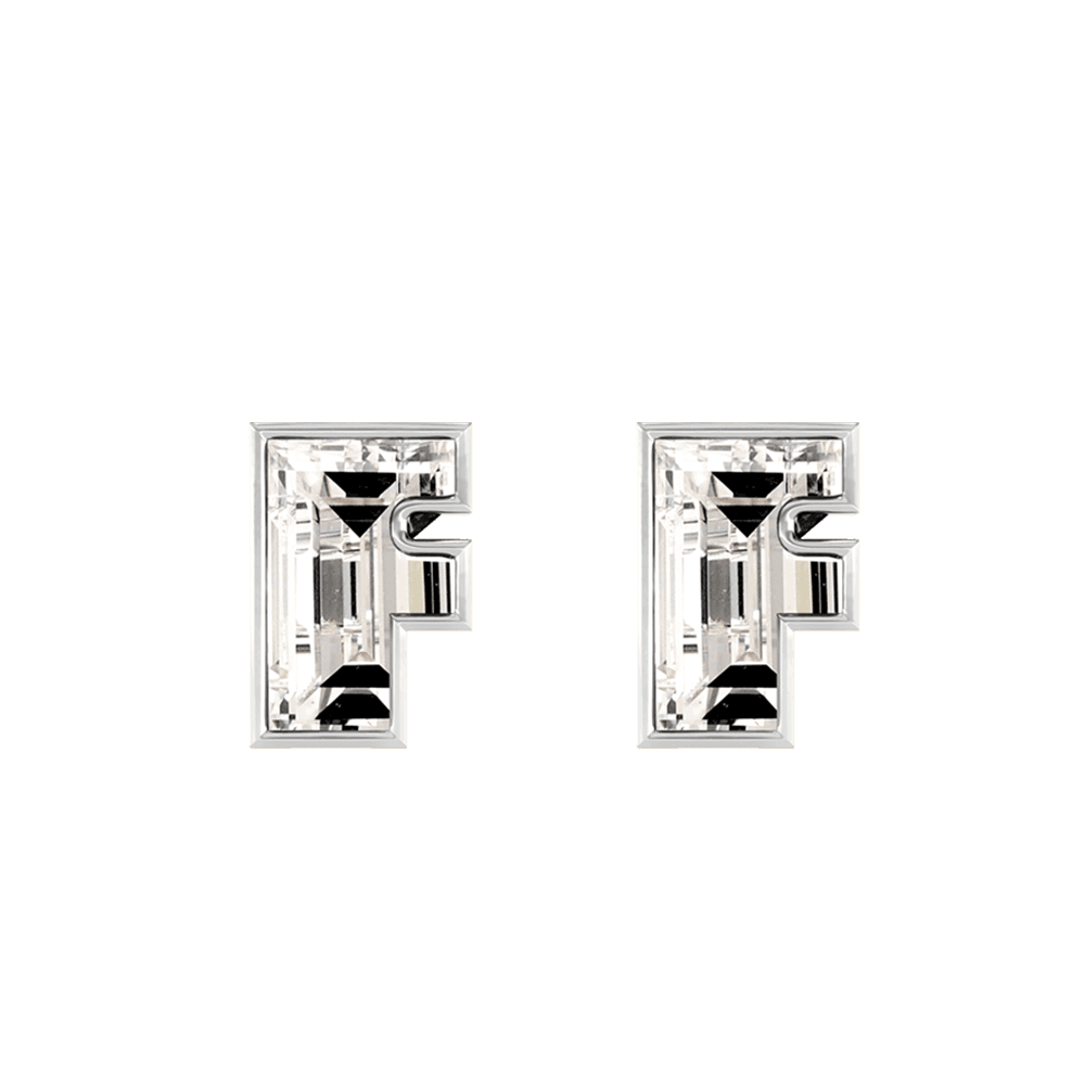 F Letter Alphabet Stud Earrings