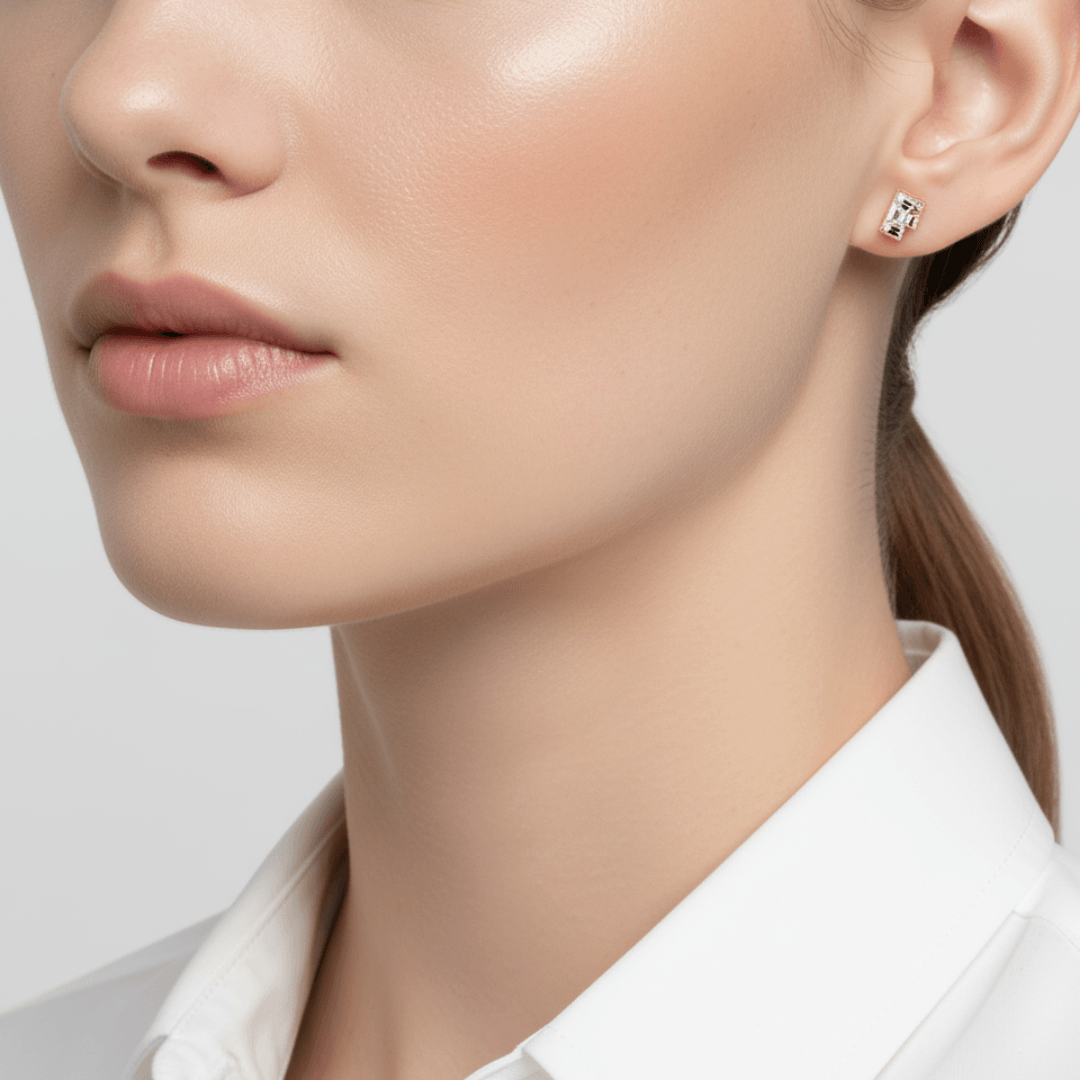 F Letter Alphabet Stud Earrings — view 2