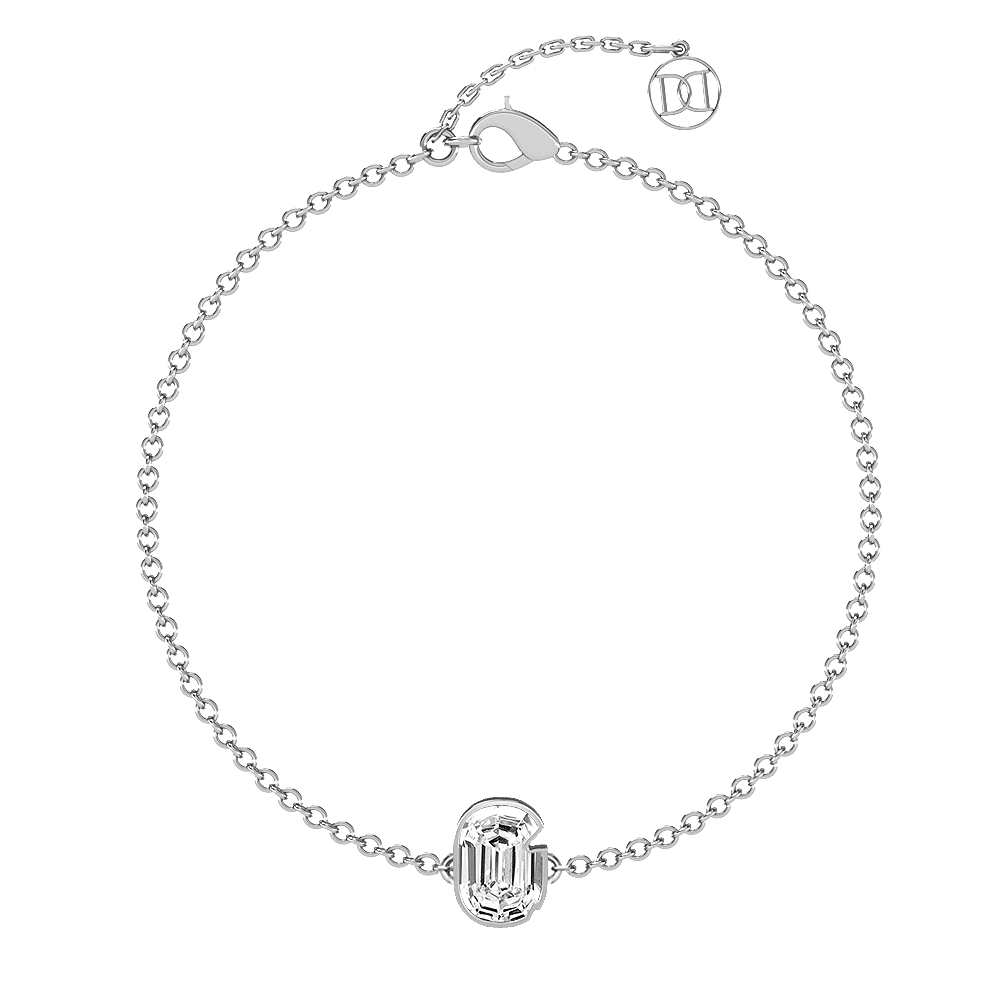 G Letter Alphabet Bracelet in Platinum — view 4