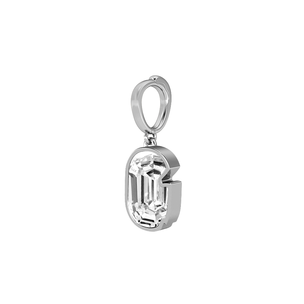 G Letter Alphabet Charm in 18k White Gold — view 2