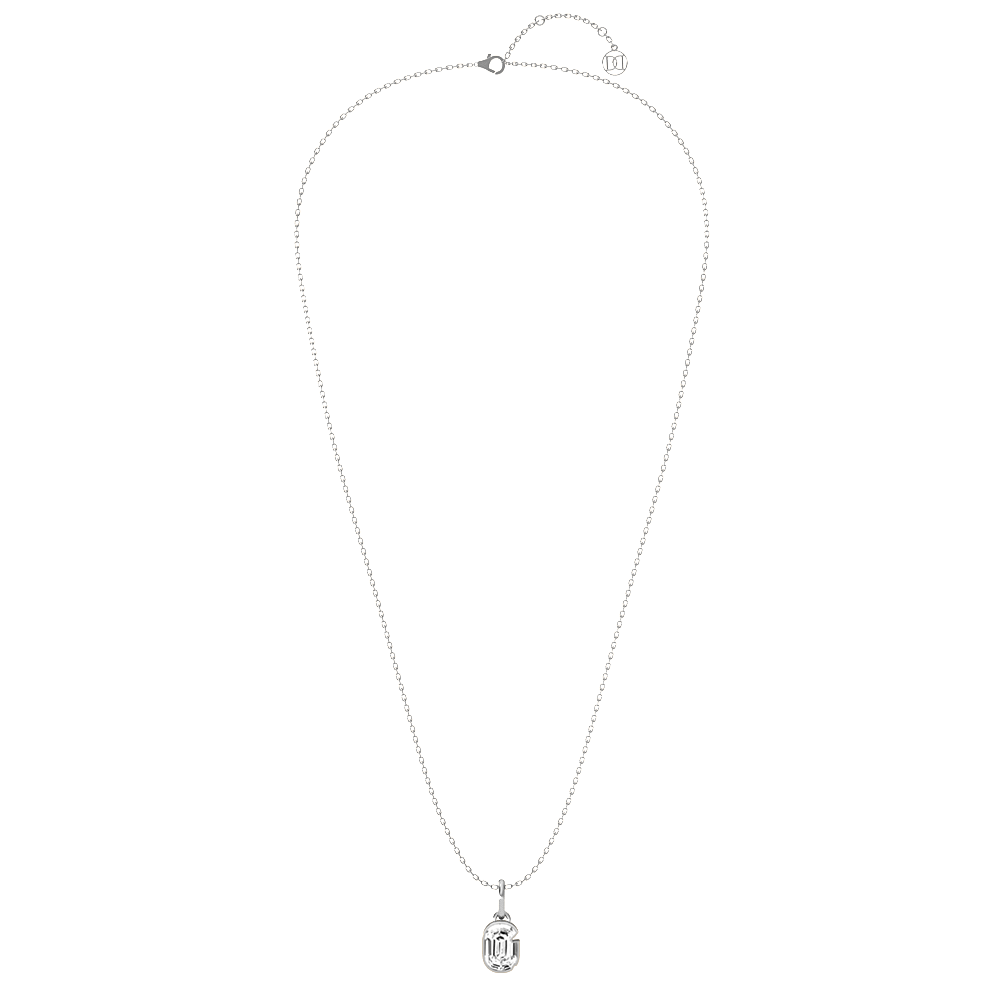 G Letter Alphabet Pendant in 18k White Gold — view 2
