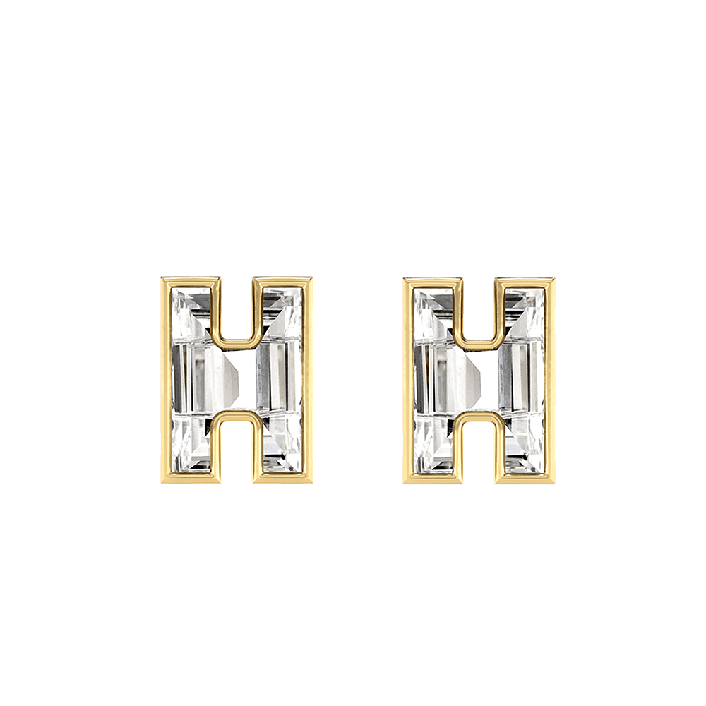 H Letter Alphabet Stud Earrings