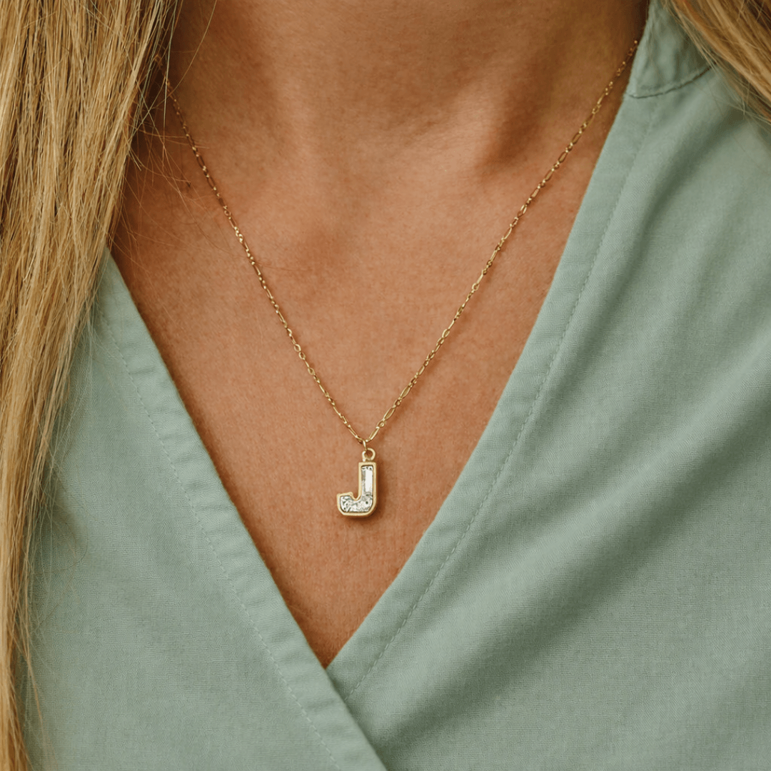 J Letter Alphabet Pendant — view 2