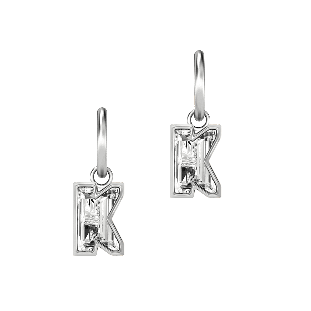 K Letter Alphabet Hoop Earrings