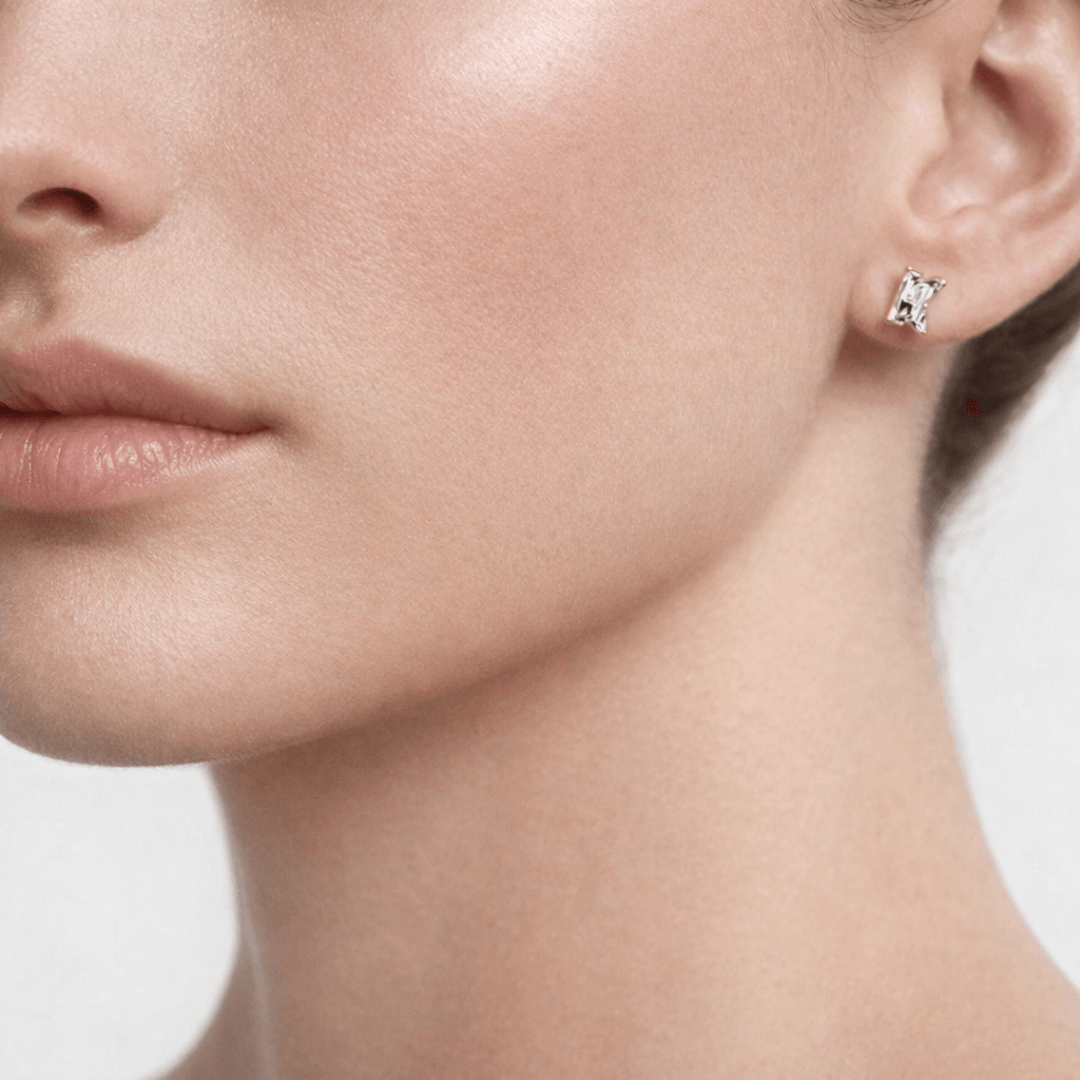 K Letter Alphabet Stud Earrings — view 2