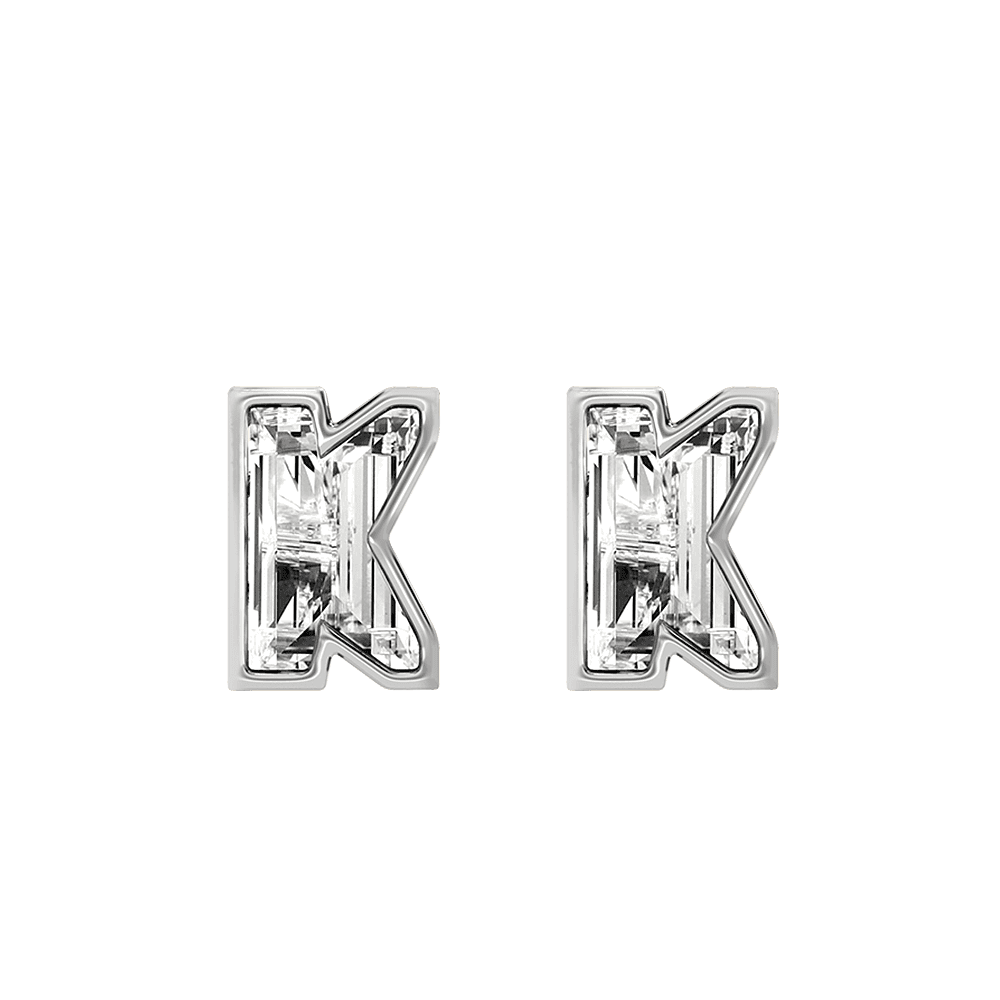 K Letter Alphabet Stud Earrings