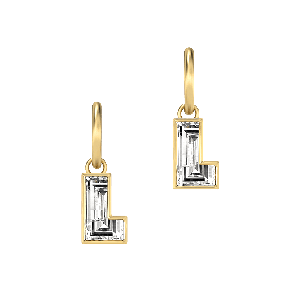 L Letter Alphabet Hoop Earrings
