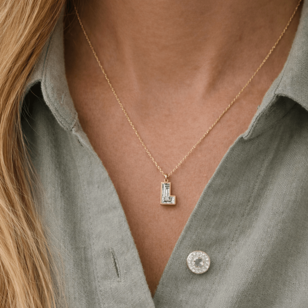L Letter Alphabet Pendant — view 2