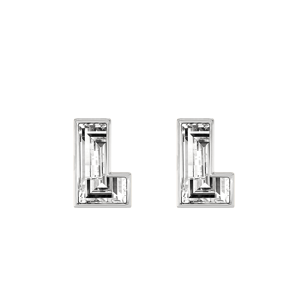 L Letter Alphabet Stud Earrings