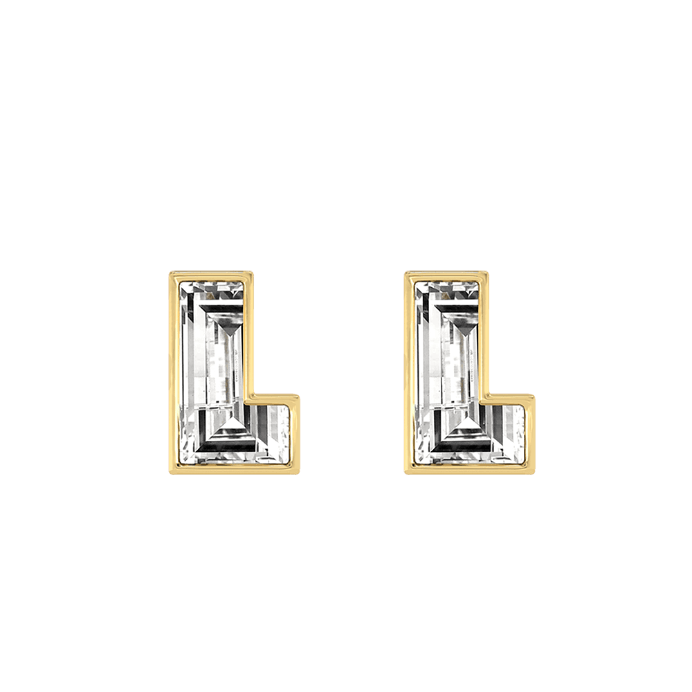 L Letter Alphabet Stud Earrings