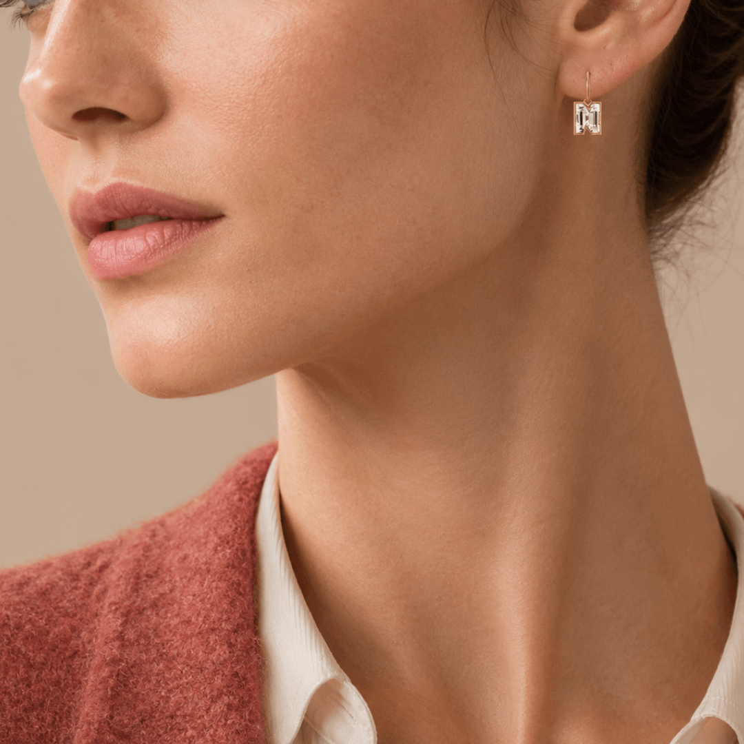 N Letter Alphabet Hoop Earrings — view 2