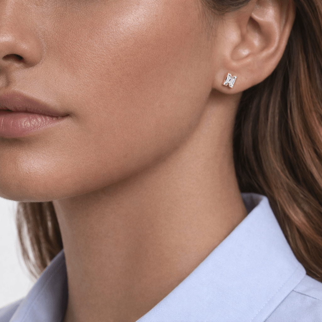 N Letter Alphabet Stud Earrings — view 2