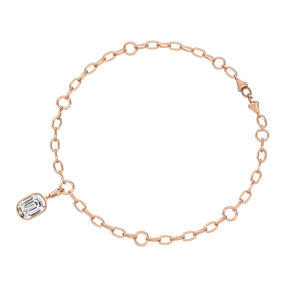 O Letter Alphabet Charm in 18k Rose Gold — view 3